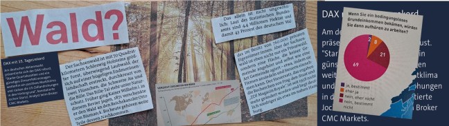 Collage mit Sachsenwald und DAX